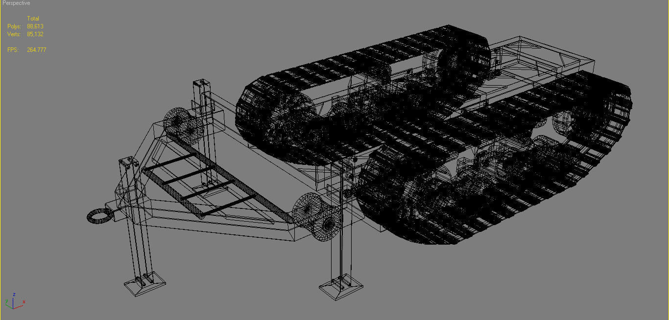 Trailer Track-clay version 3D model_7