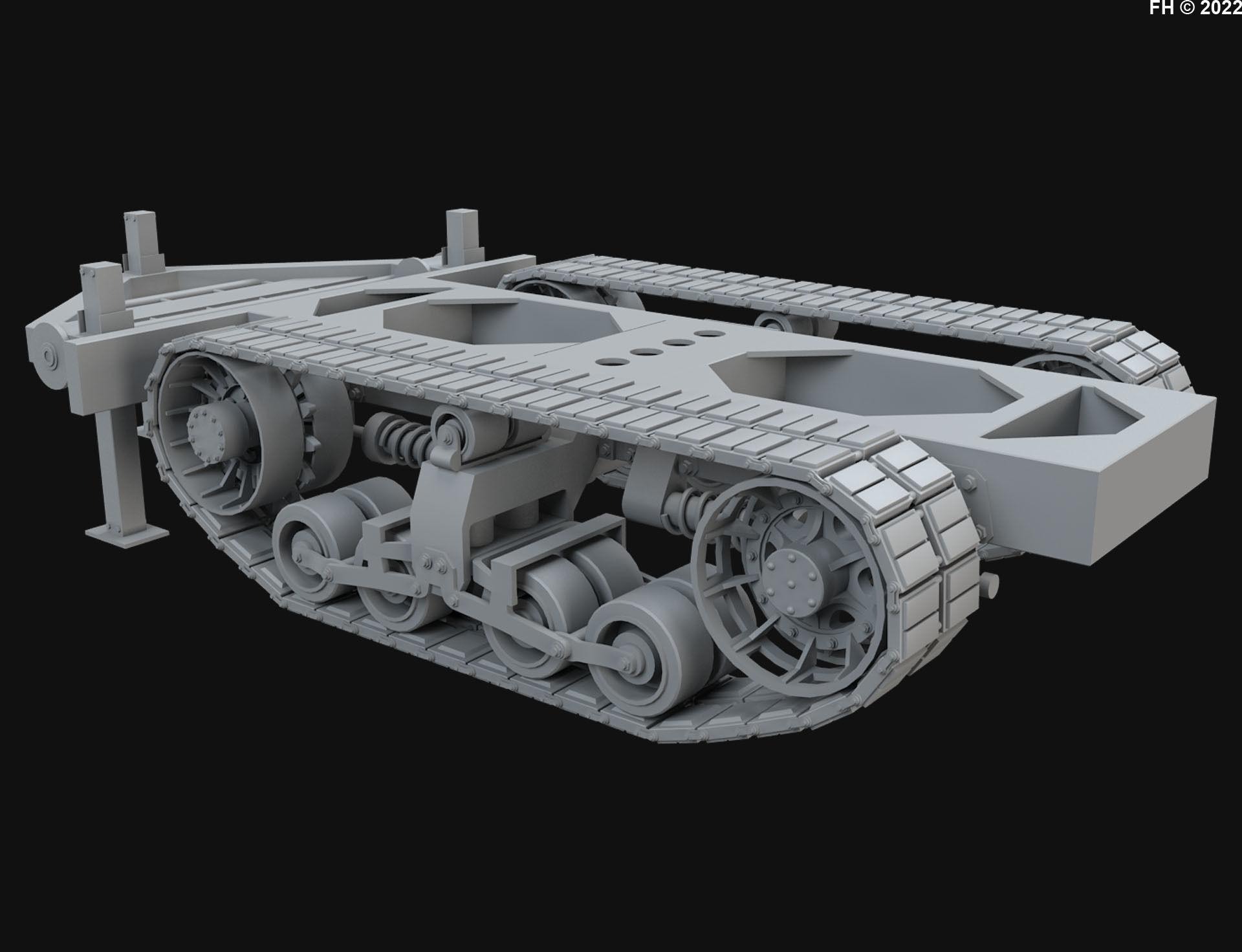 Trailer Track-clay version 3D model_2