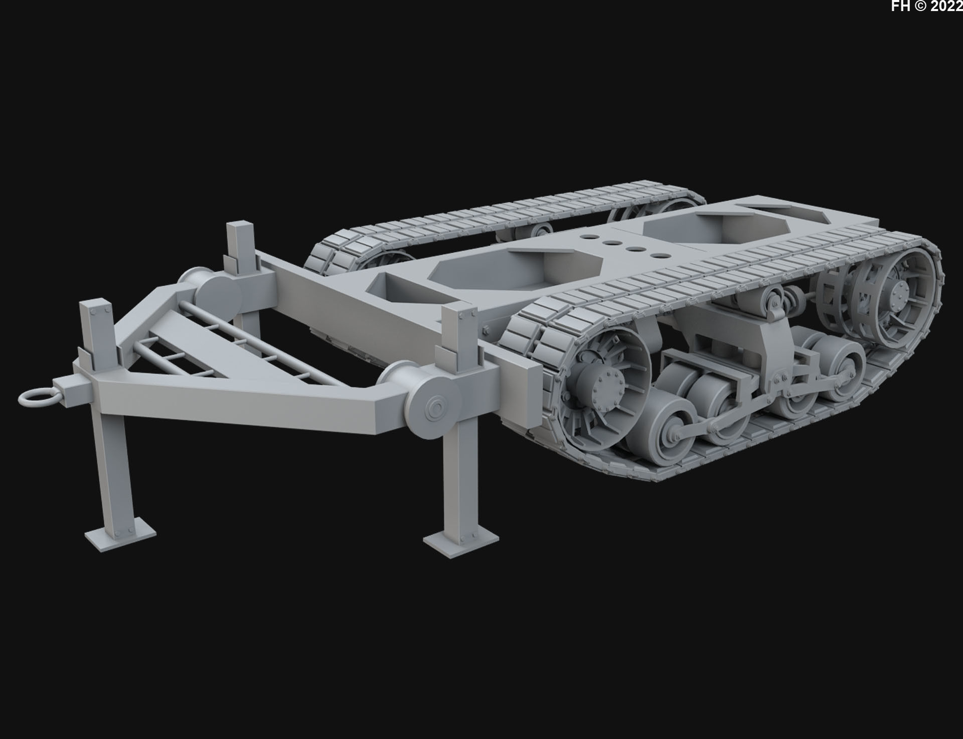 Trailer Track-clay version 3D model_1