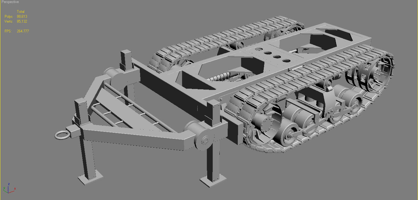 Trailer Track-clay version 3D model_9