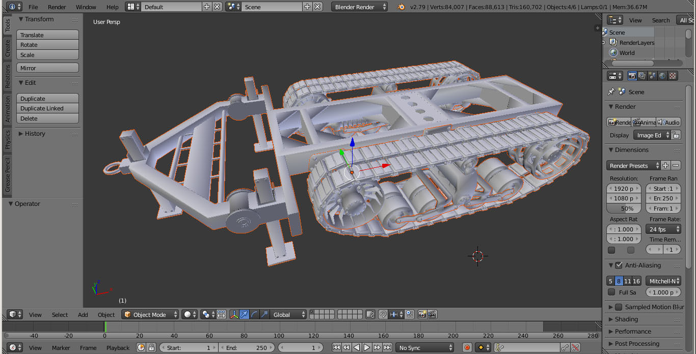 Trailer Track-clay version 3D model_11