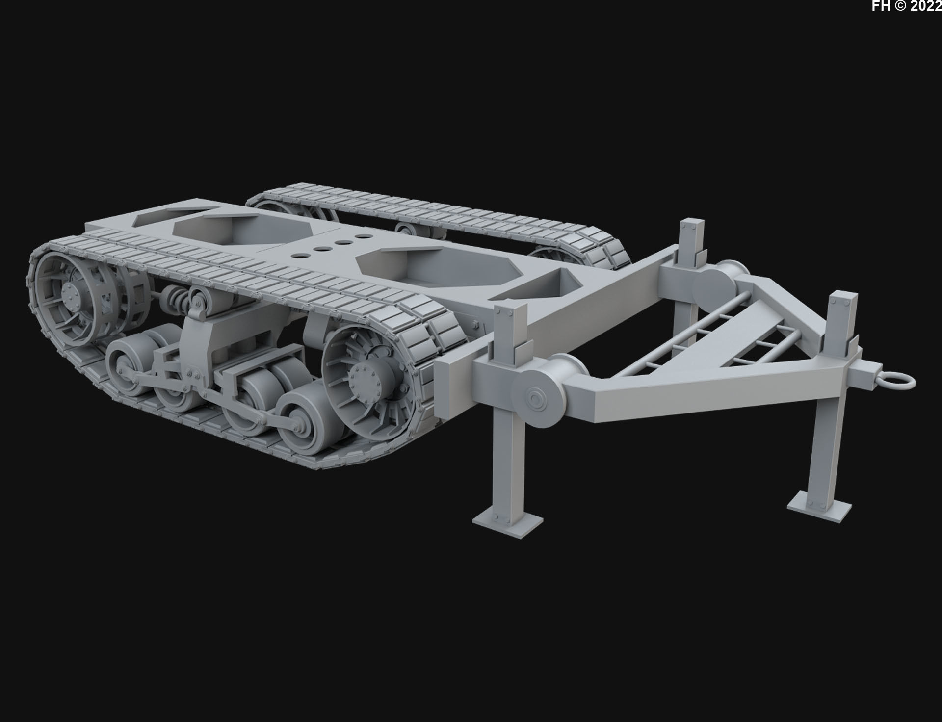 Trailer Track-clay version 3D model_4