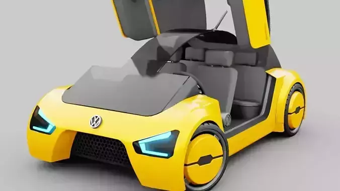 Concept city car  rigged