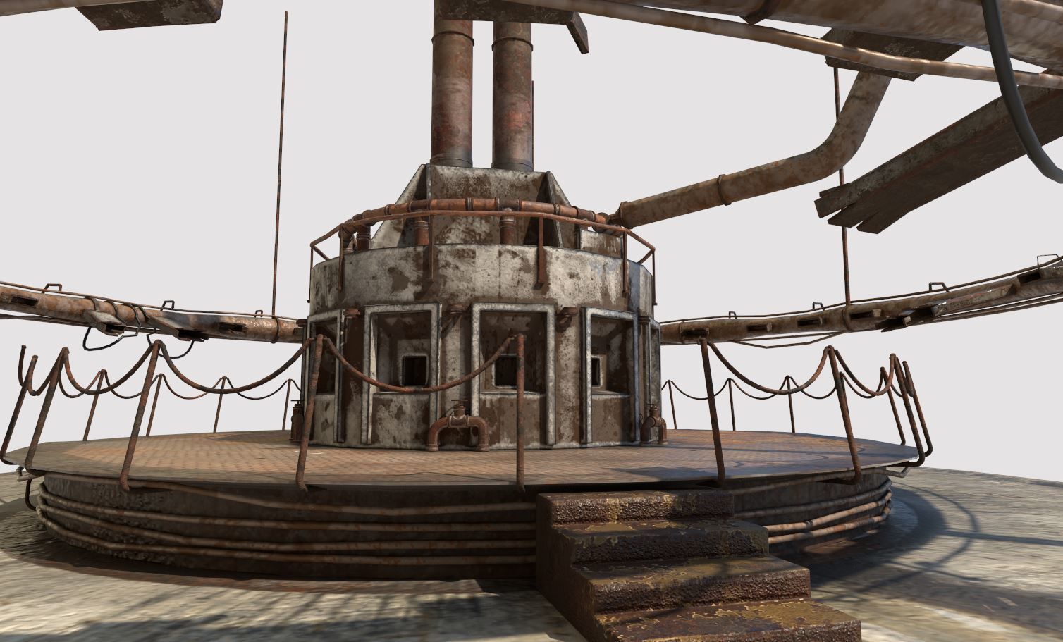 Abandoned Factory Hall 3D model_7