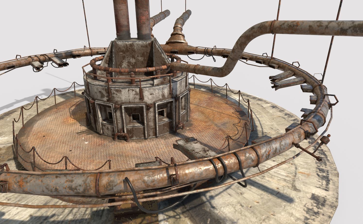 Abandoned Factory Hall 3D model_1