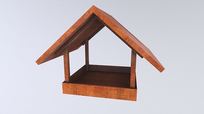 Wood Bird Feeder  3d model Low-poly 3D model