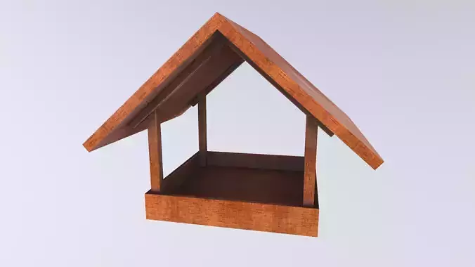 Wood Bird Feeder  3d model
