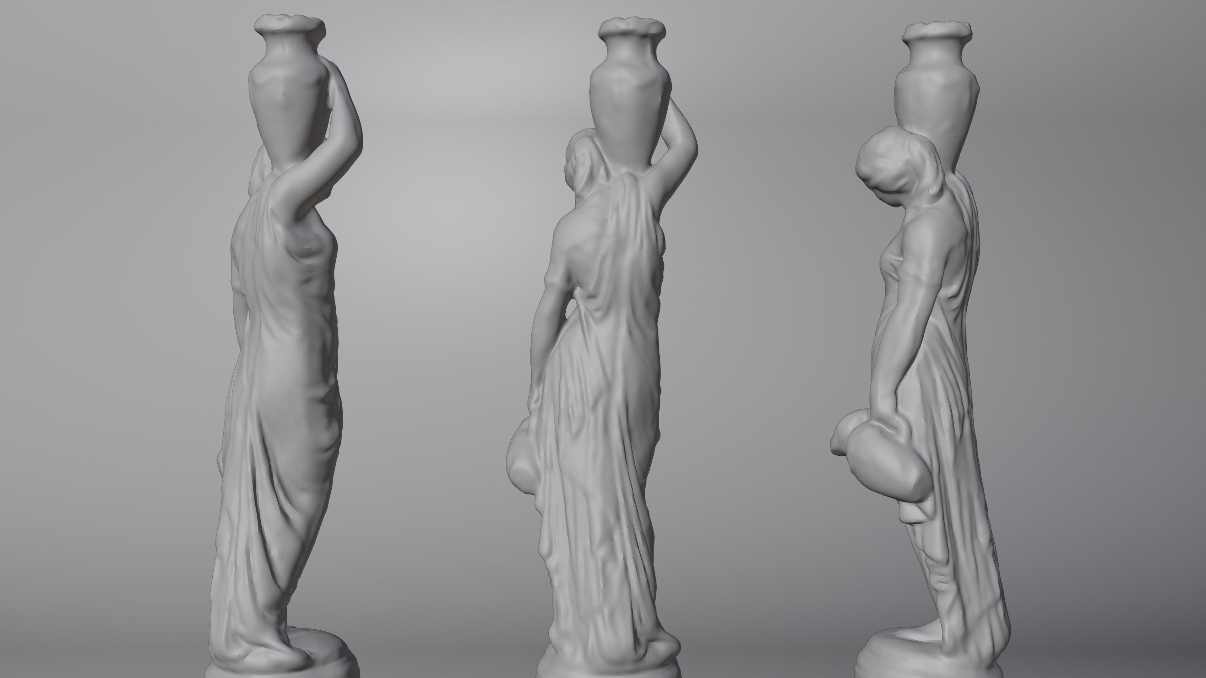 Grecian Woman Statue with jugs 001 Photoscan PBR Game Ready Low-poly 3D model_5