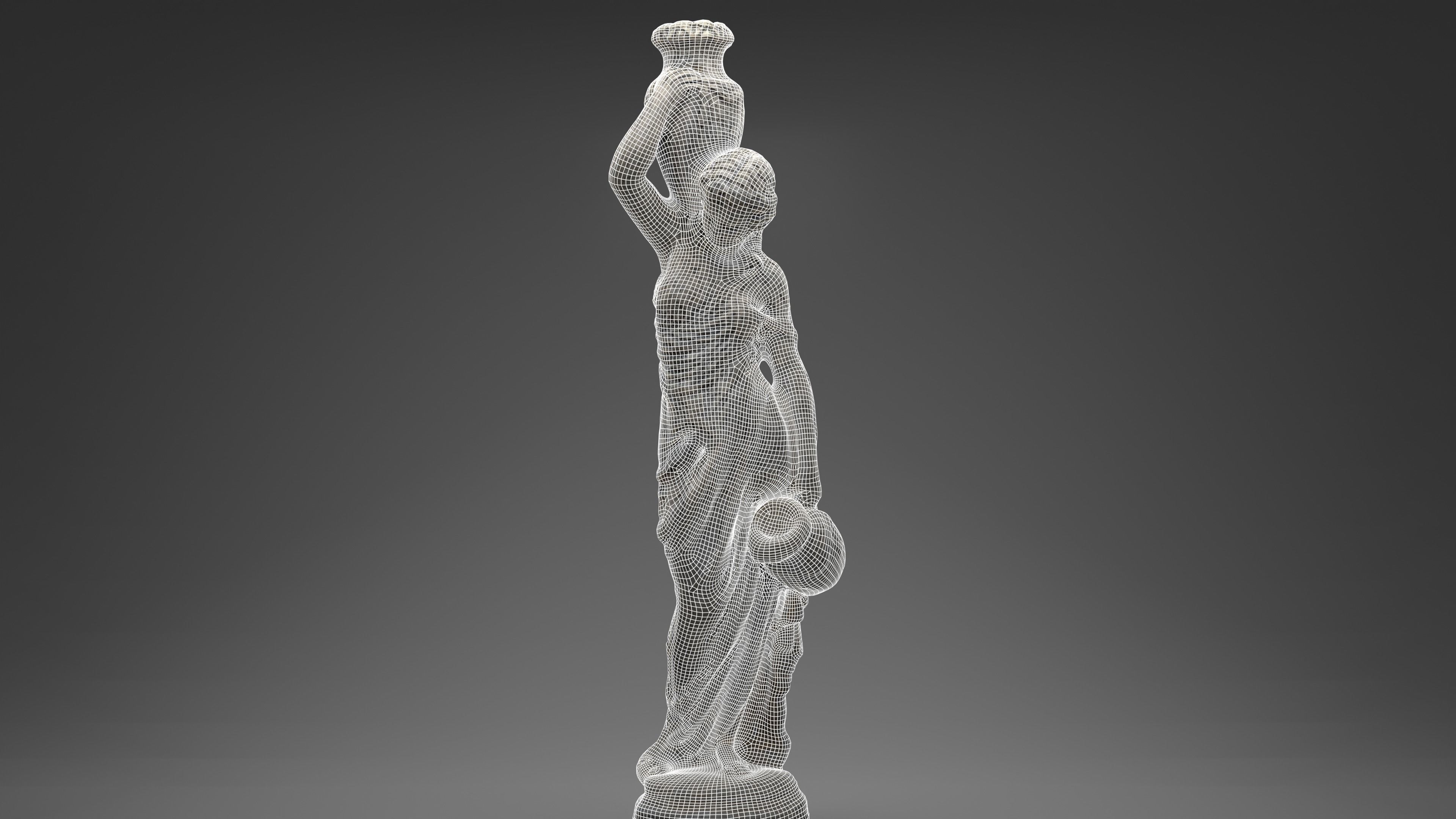 Grecian Woman Statue with jugs 001 Photoscan PBR Game Ready Low-poly 3D model_11