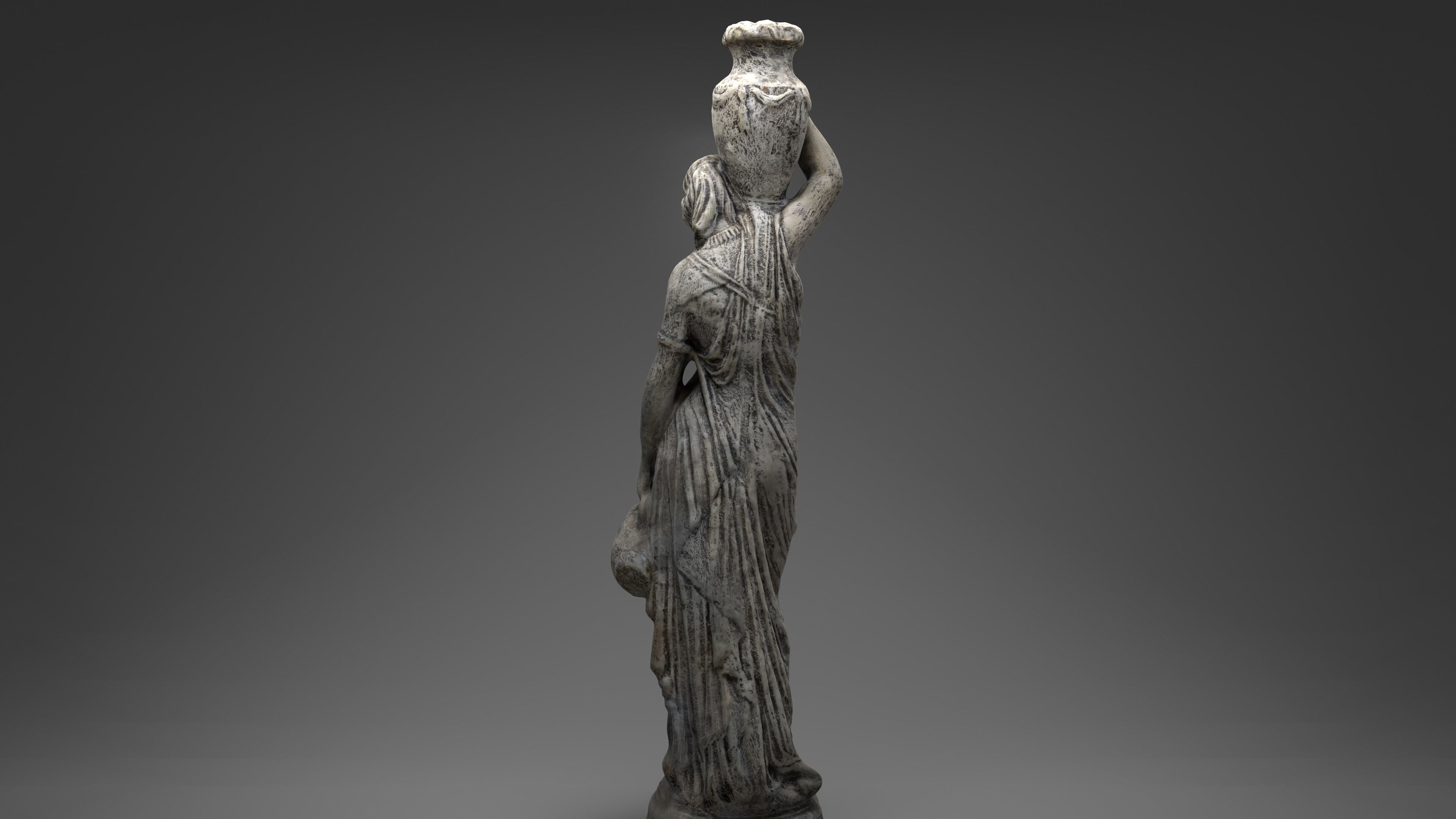 Grecian Woman Statue with jugs 001 Photoscan PBR Game Ready Low-poly 3D model_9