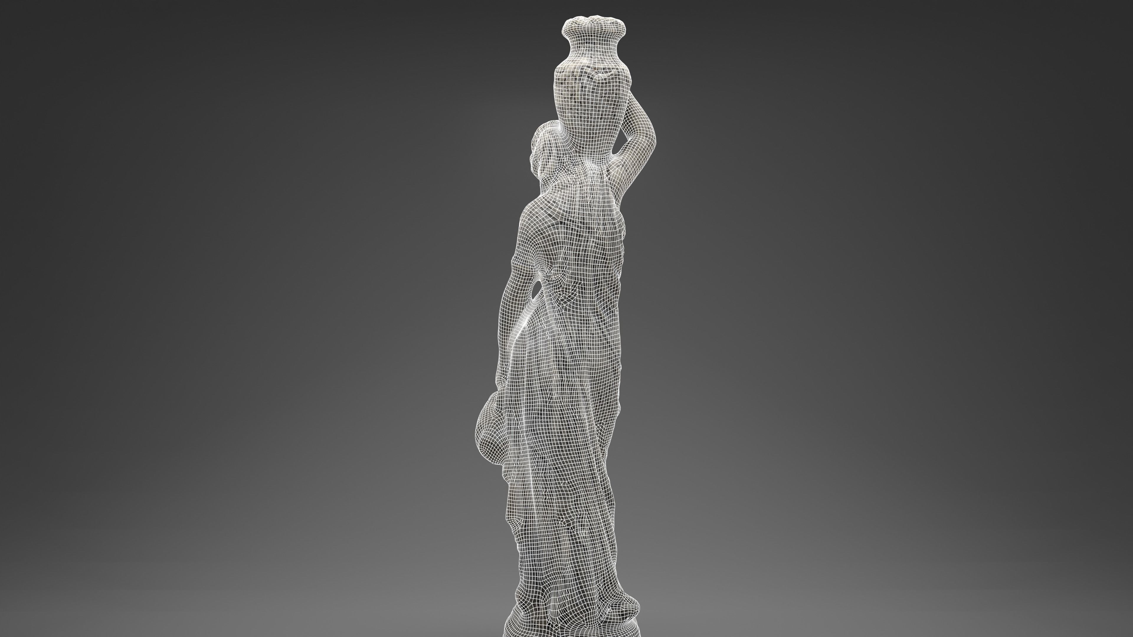 Grecian Woman Statue with jugs 001 Photoscan PBR Game Ready Low-poly 3D model_14