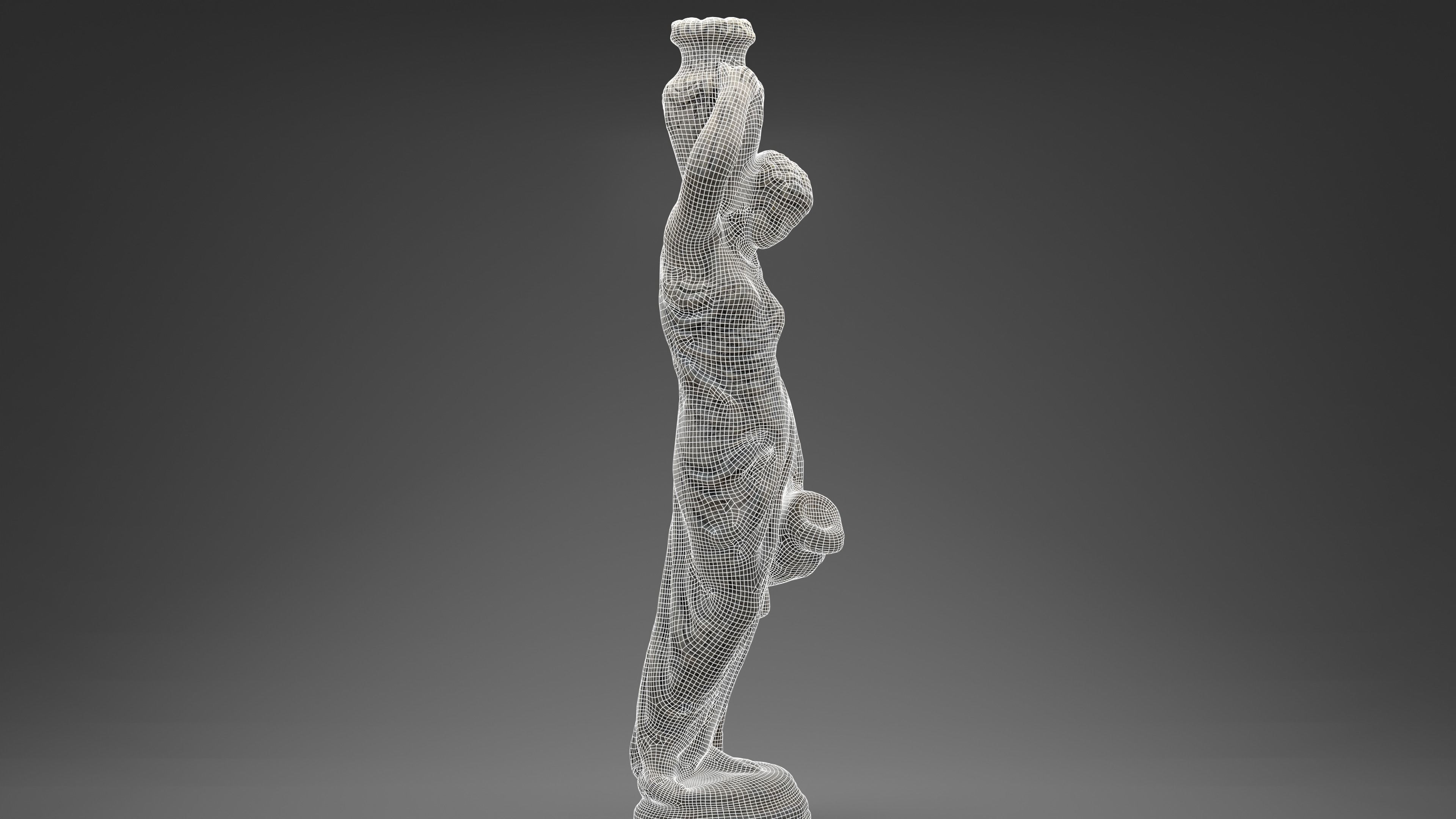 Grecian Woman Statue with jugs 001 Photoscan PBR Game Ready Low-poly 3D model_12