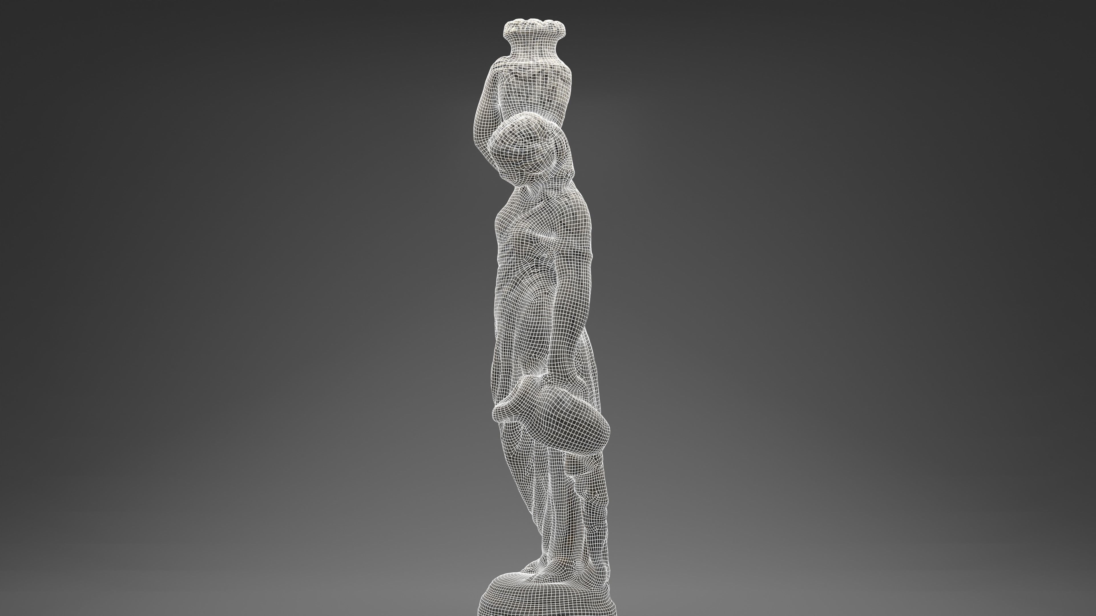 Grecian Woman Statue with jugs 001 Photoscan PBR Game Ready Low-poly 3D model_16