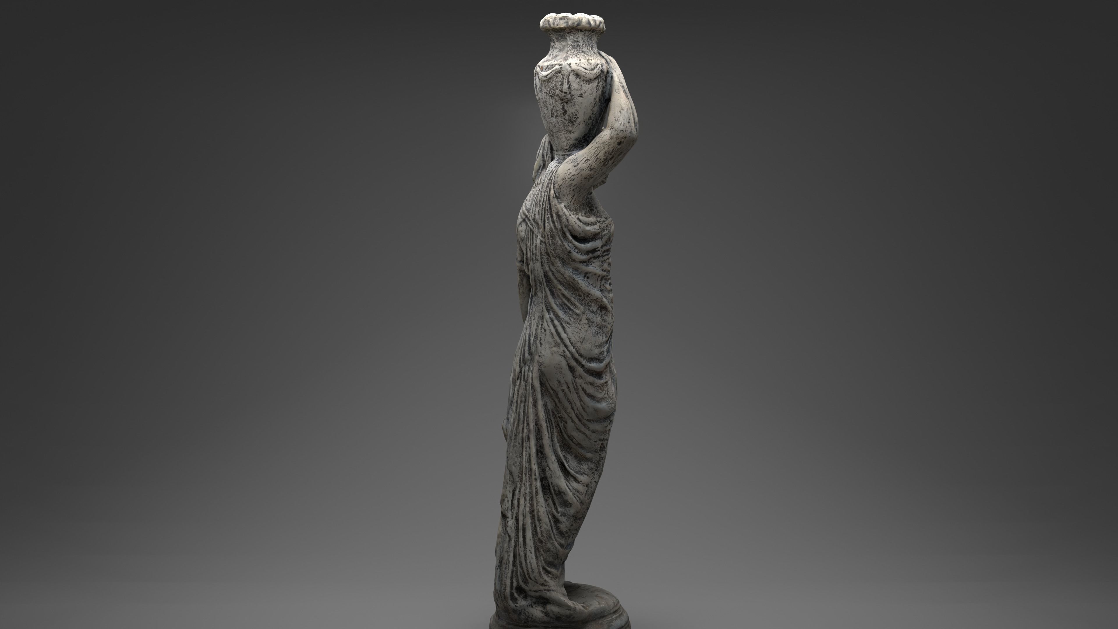 Grecian Woman Statue with jugs 001 Photoscan PBR Game Ready Low-poly 3D model_8
