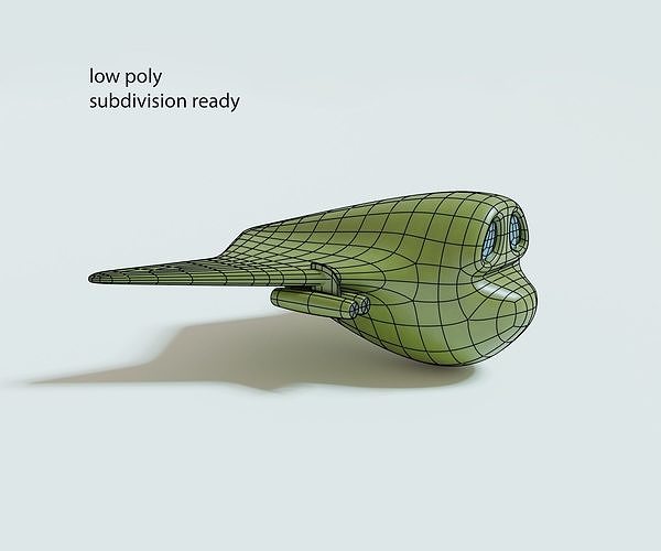 Green bomber airplane Low-poly 3D model 5