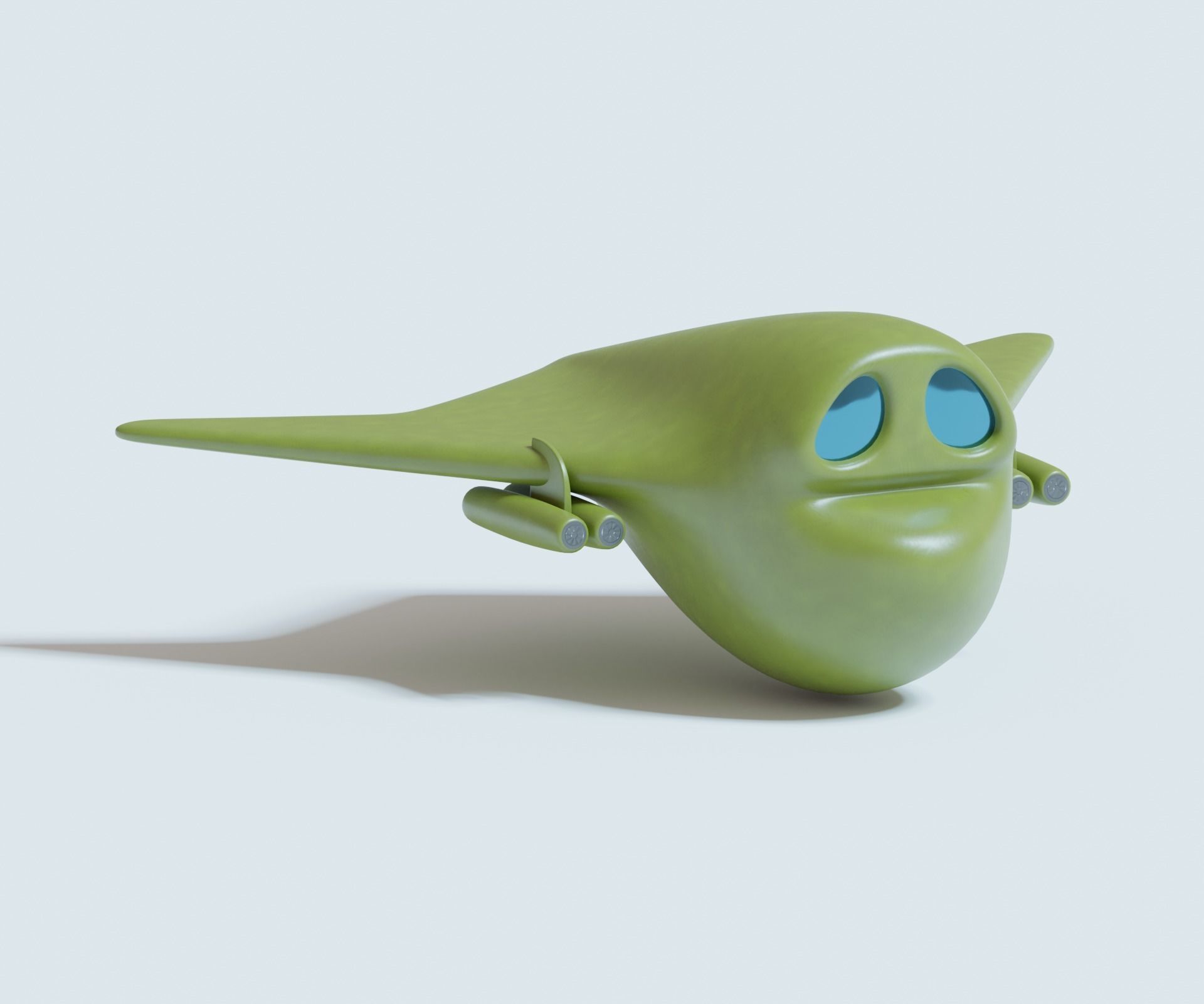 Green bomber airplane Low-poly 3D model_15