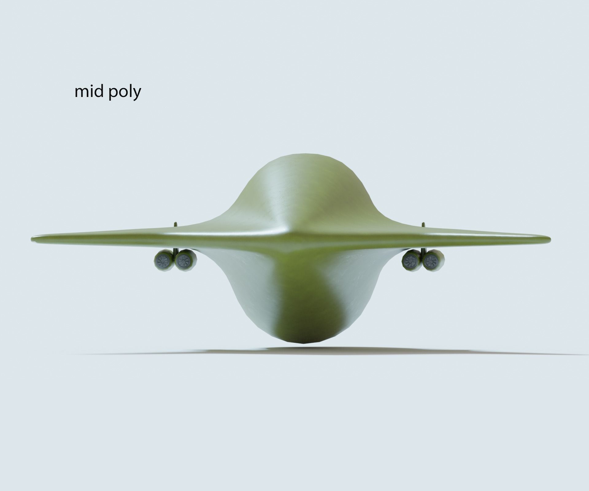 Green bomber airplane Low-poly 3D model_13