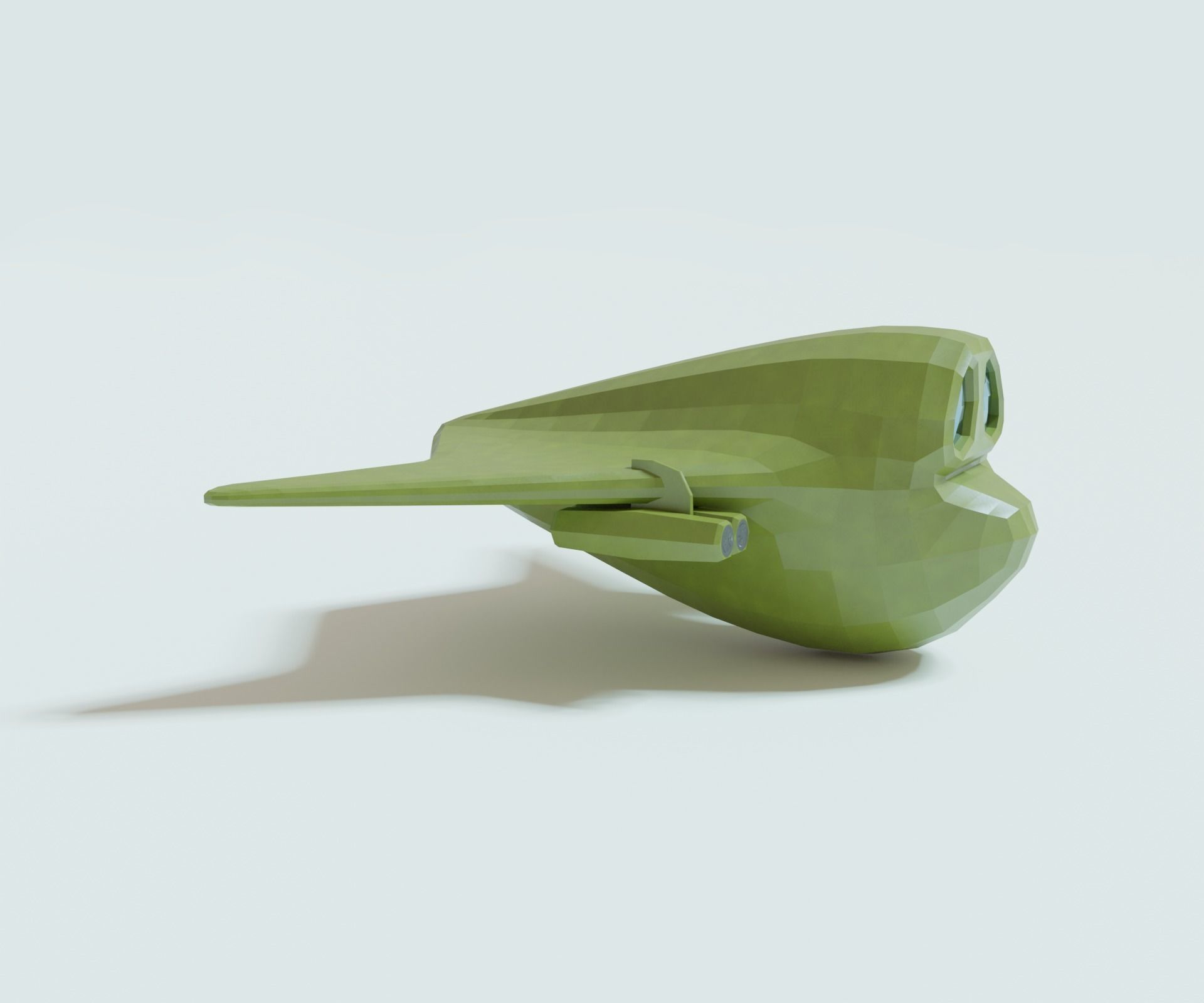 Green bomber airplane Low-poly 3D model_2