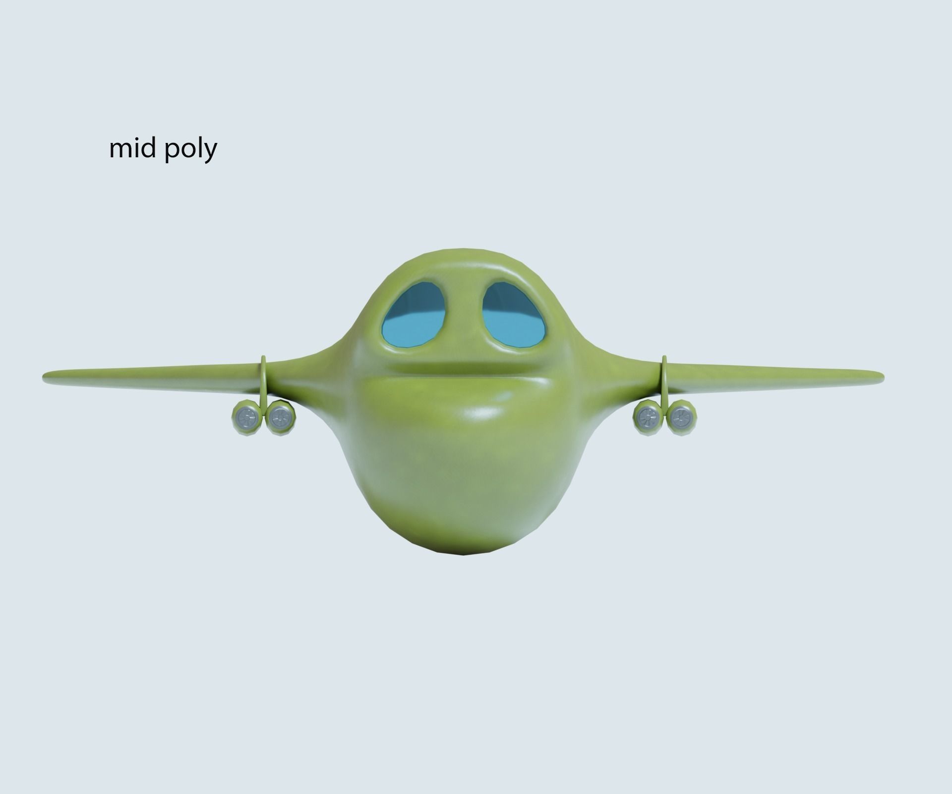 Green bomber airplane Low-poly 3D model_11