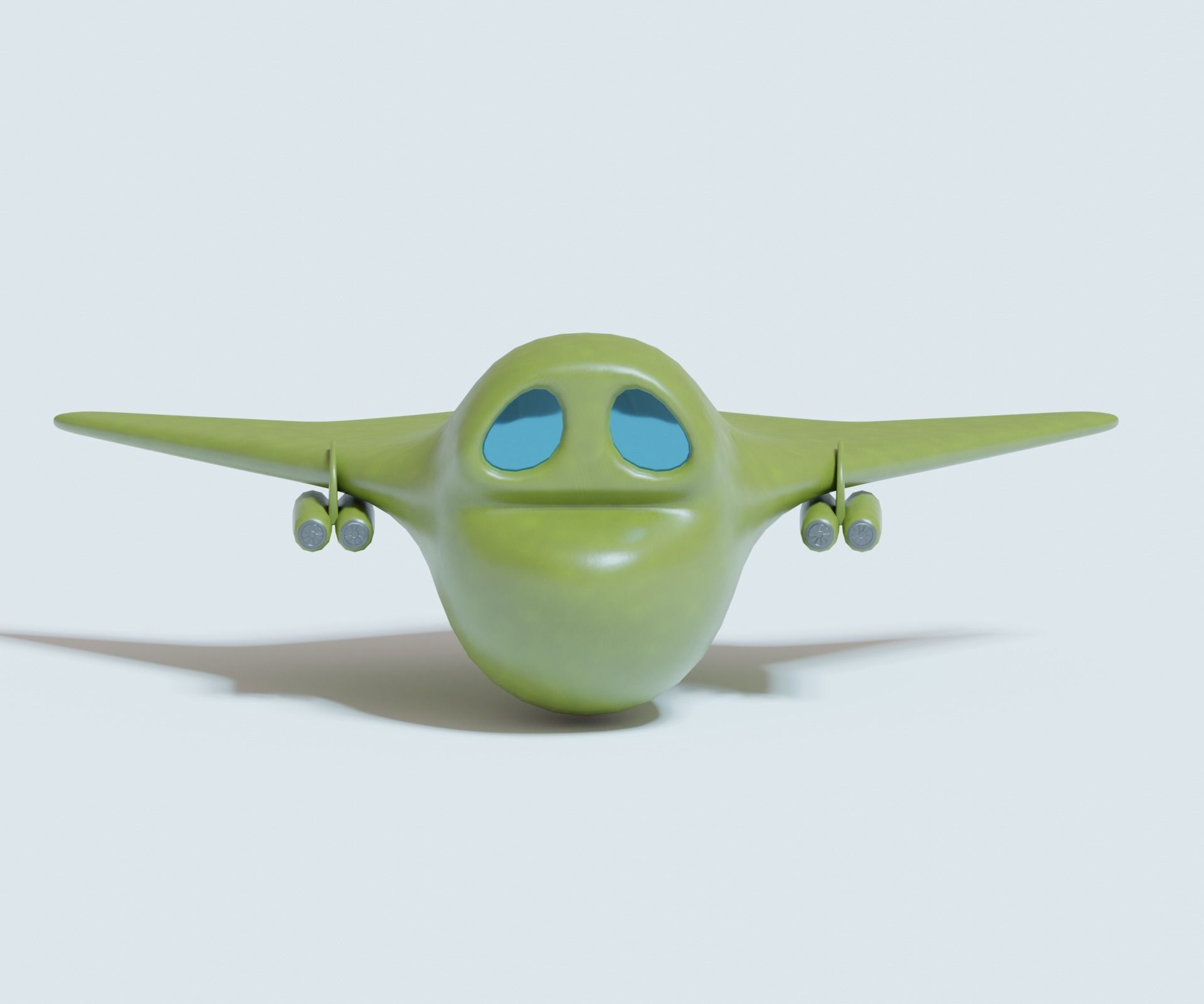 Green bomber airplane Low-poly 3D model_10