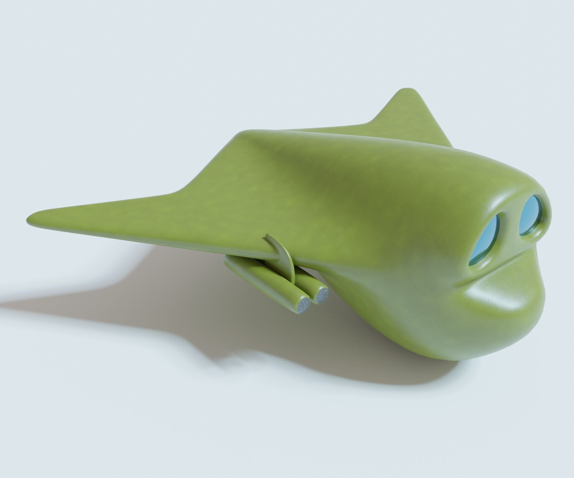 Green bomber airplane Low-poly 3D model_6