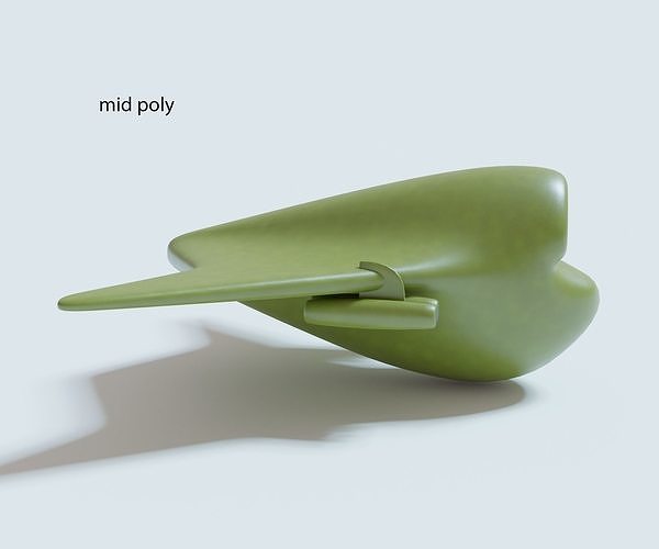Green bomber airplane Low-poly 3D model 6