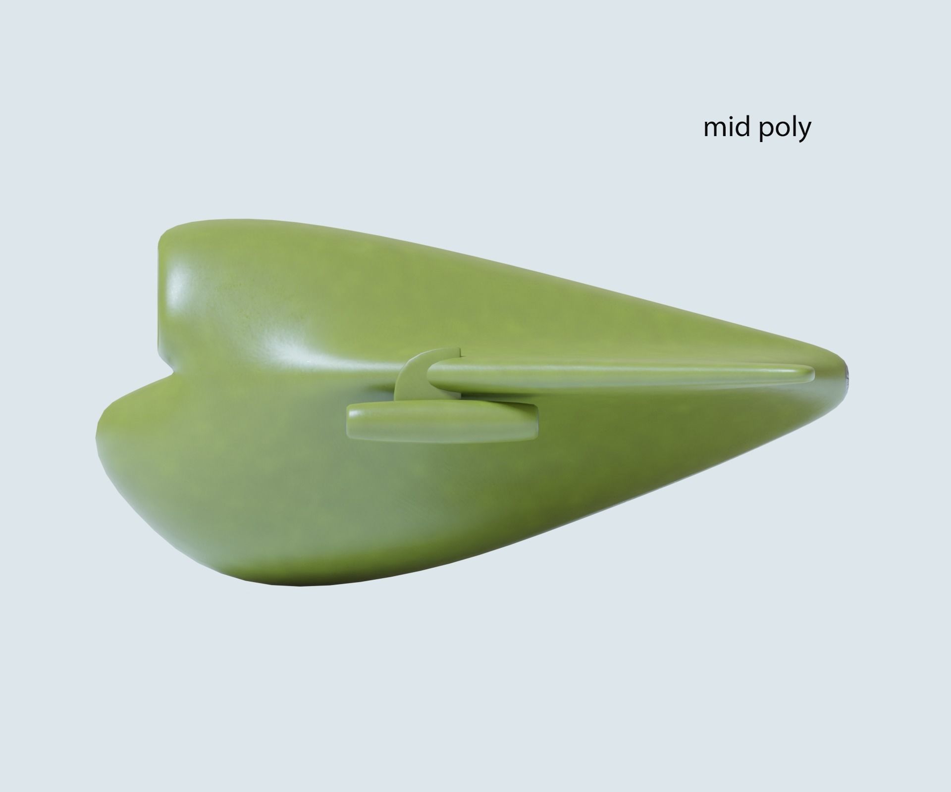 Green bomber airplane Low-poly 3D model_8