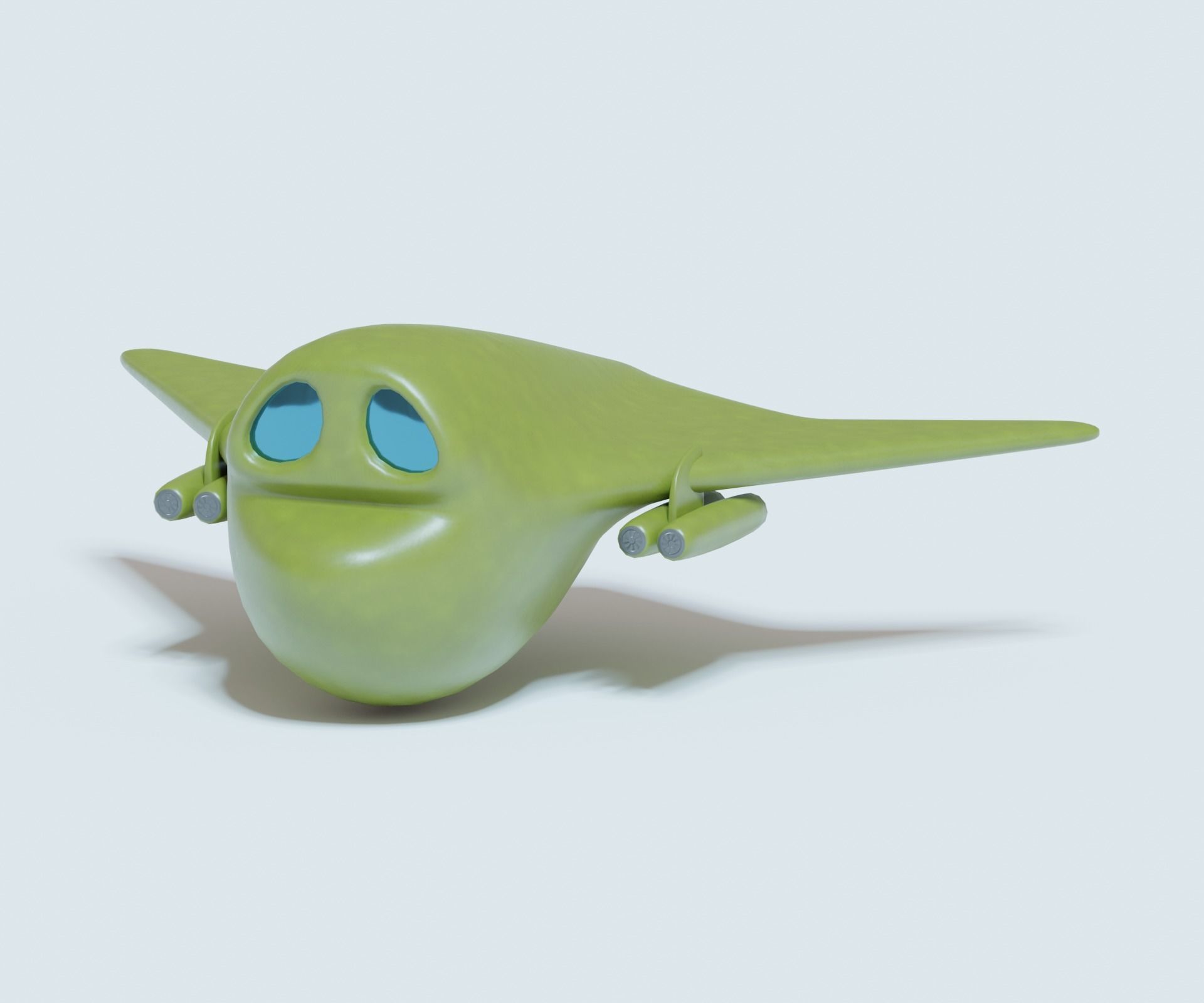 Green bomber airplane Low-poly 3D model_9