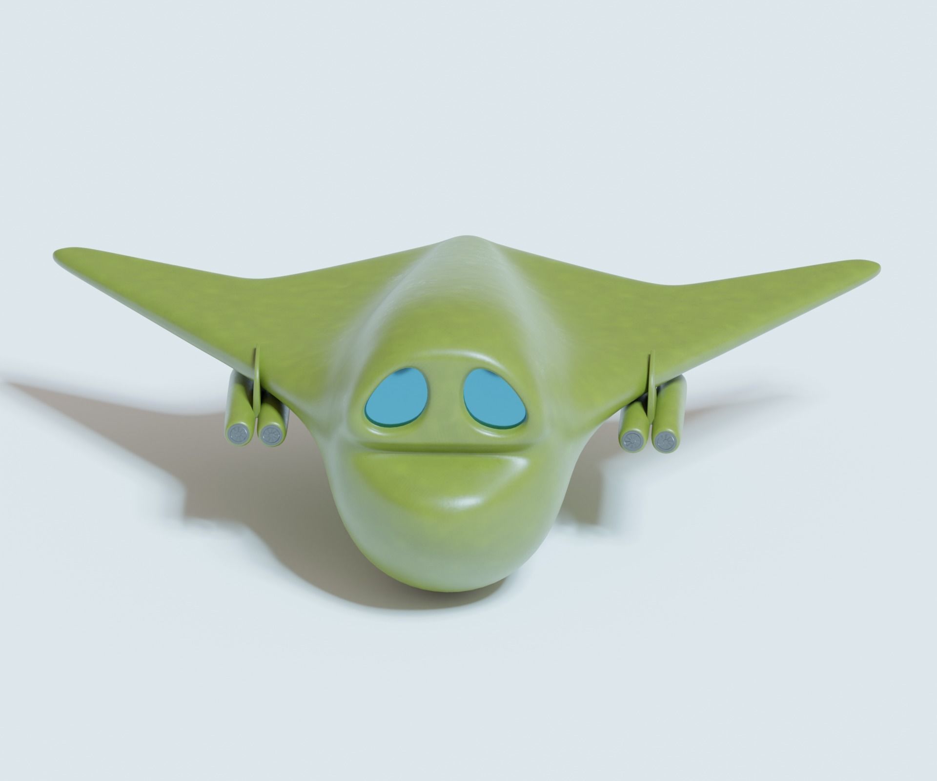 Green bomber airplane Low-poly 3D model_16