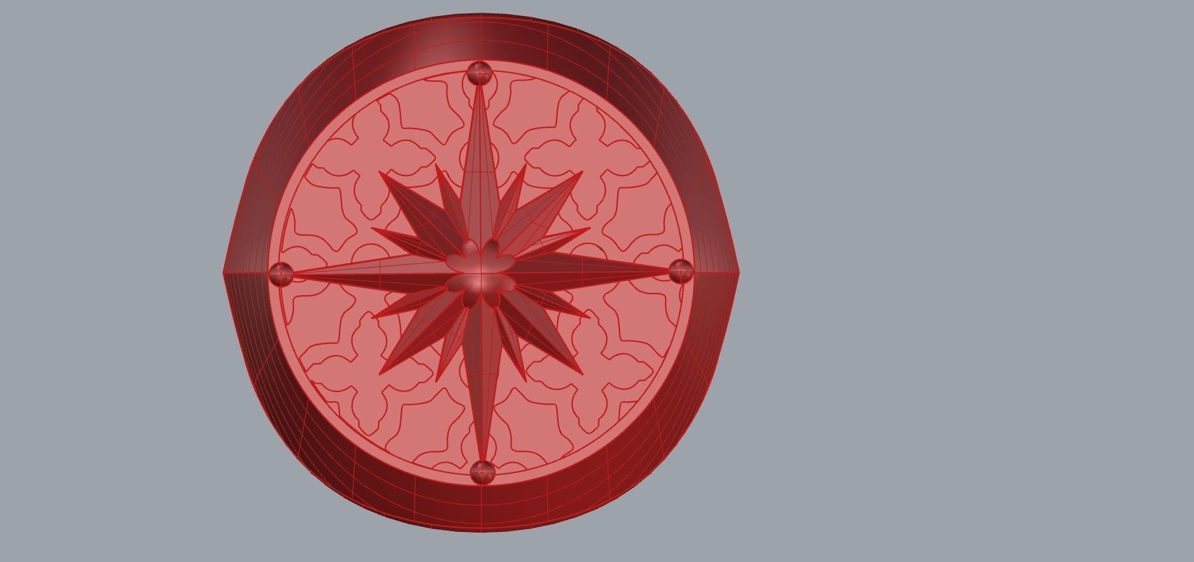 Compas rose ring  3D print model_3