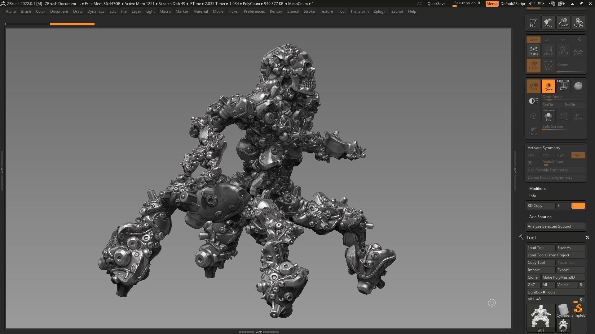 robot skull animal 145 3d print model 3D print model_4