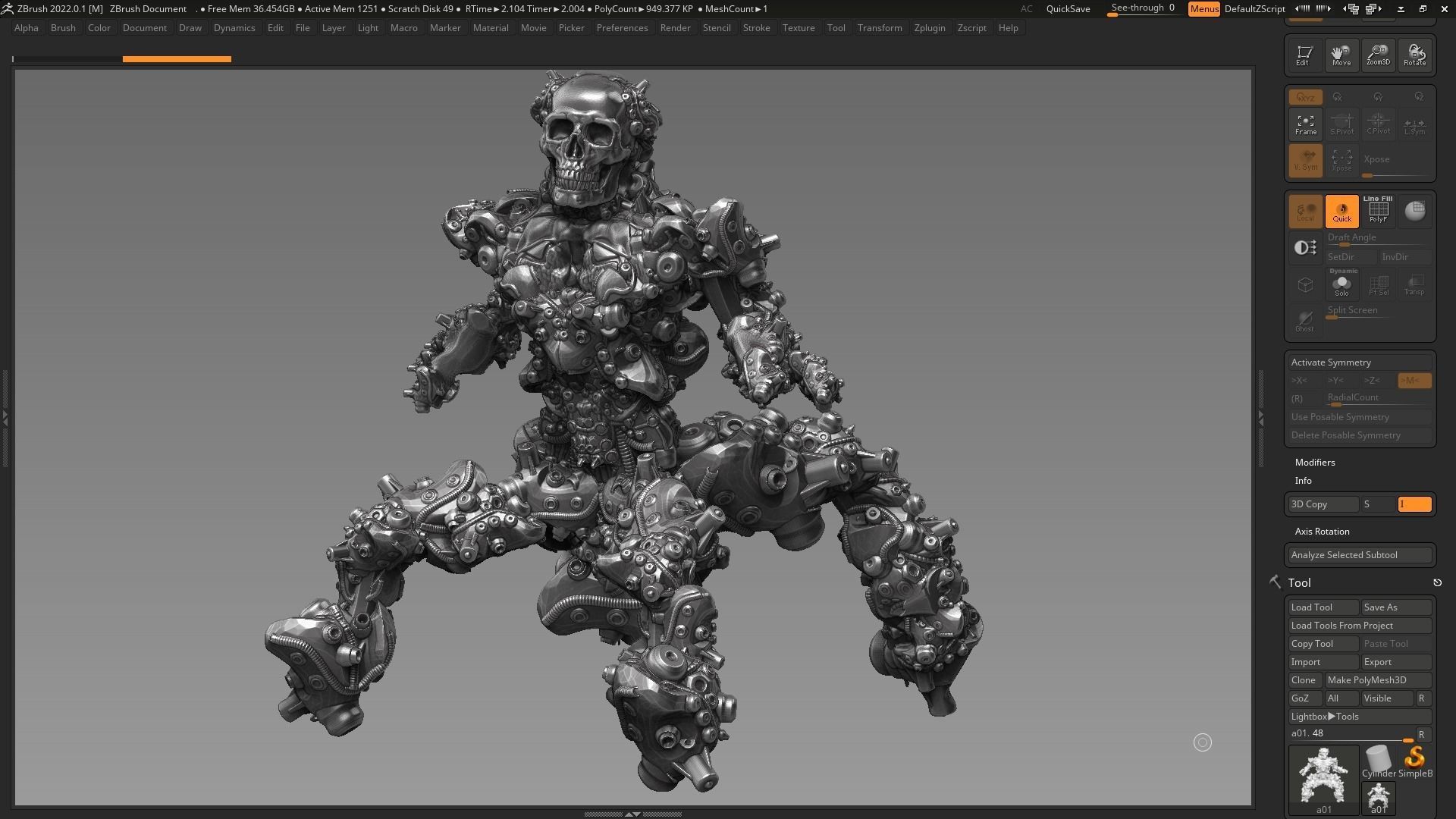 robot skull animal 145 3d print model 3D print model_12