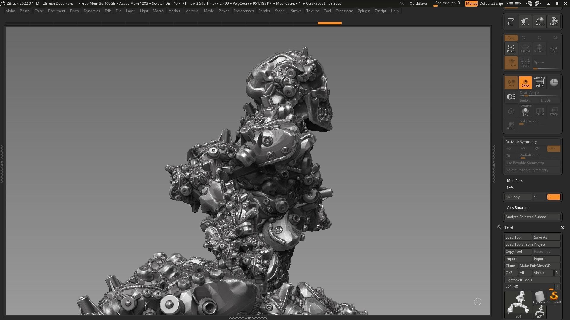 robot skull animal 145 3d print model 3D print model_15