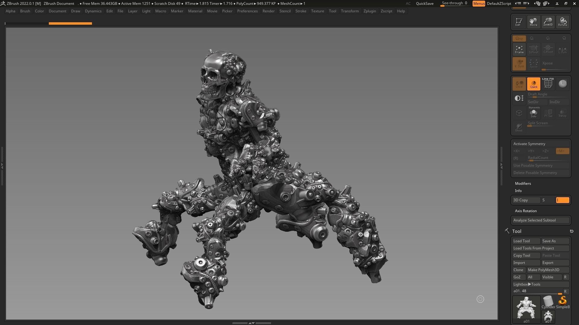 robot skull animal 145 3d print model 3D print model_11