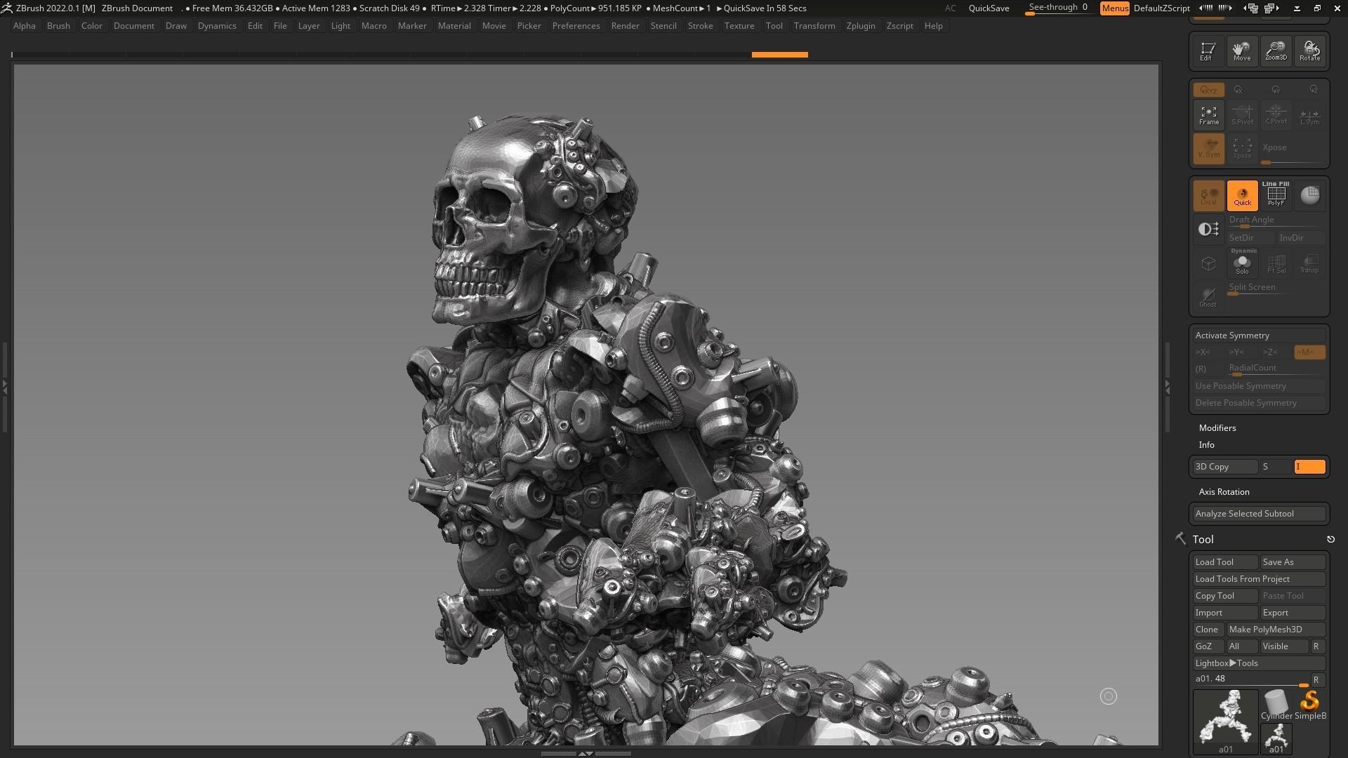 robot skull animal 145 3d print model 3D print model_17