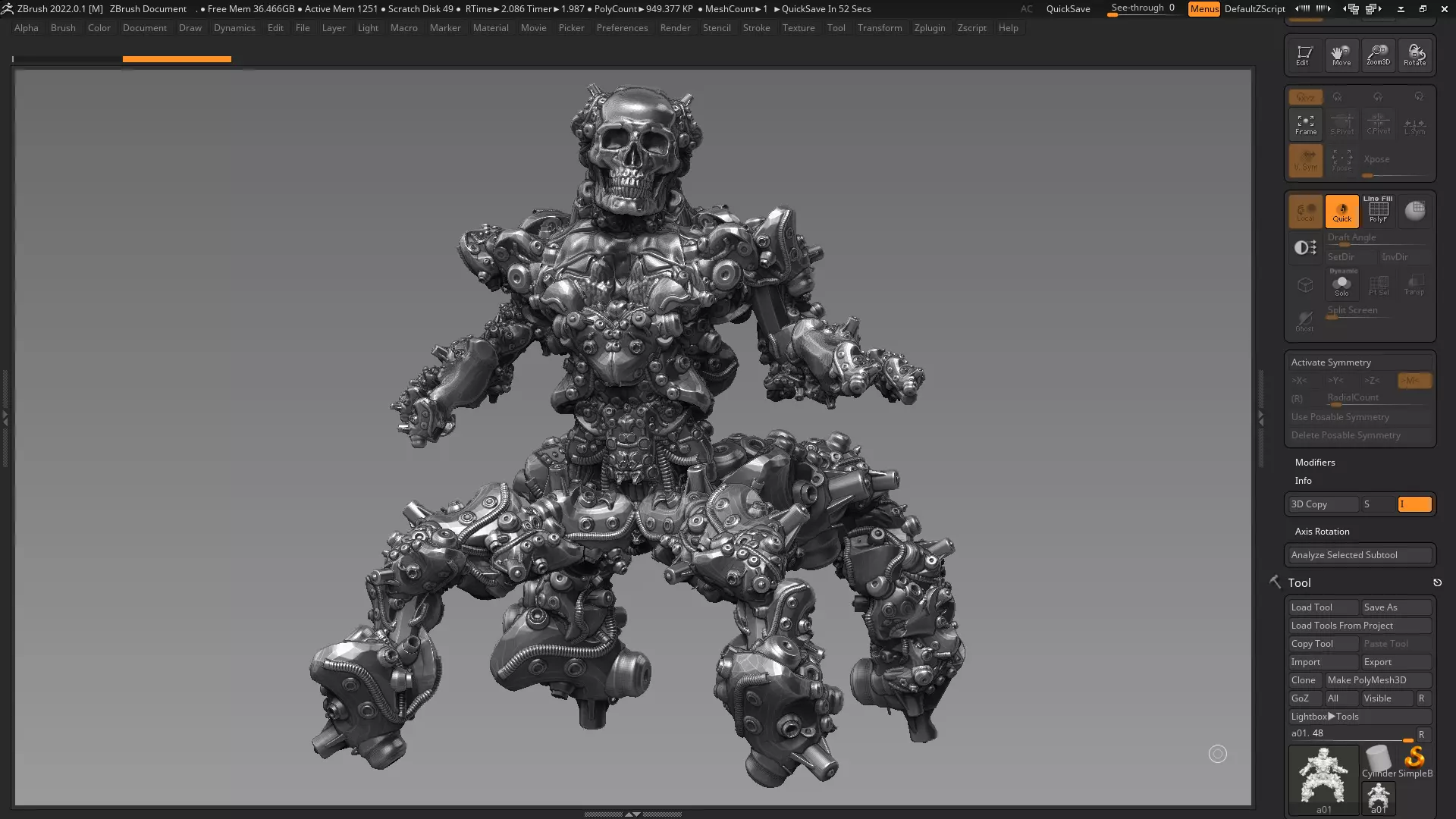 robot skull animal 145 3d print model 3D print model_0