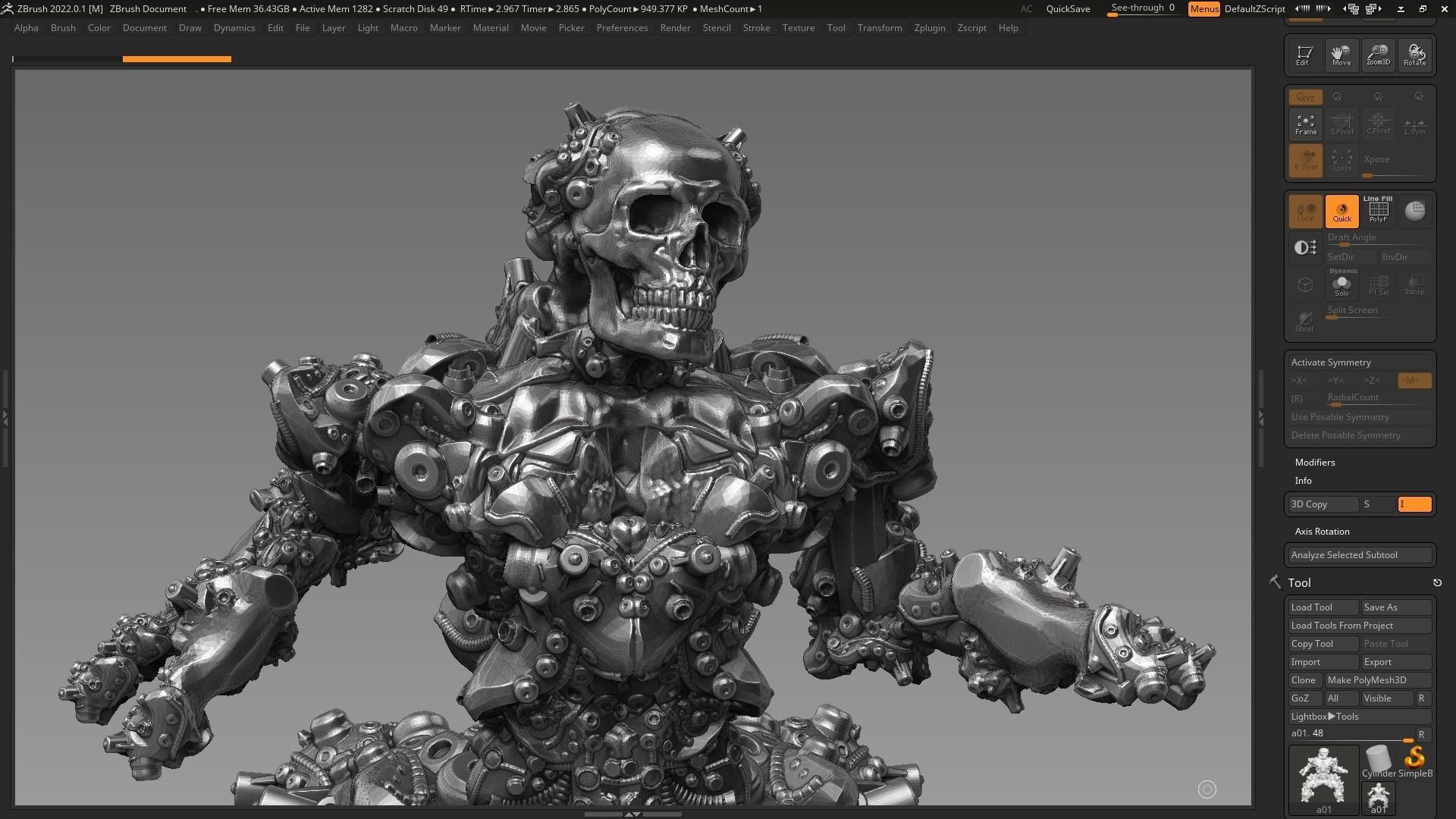 robot skull animal 145 3d print model 3D print model_14