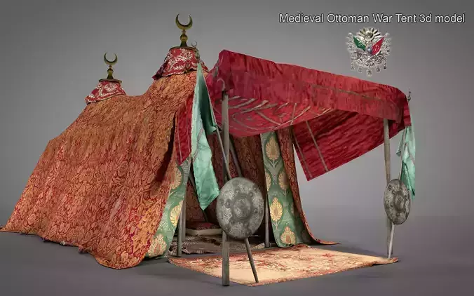  Medieval Ottoman War Tent  Set 3d model