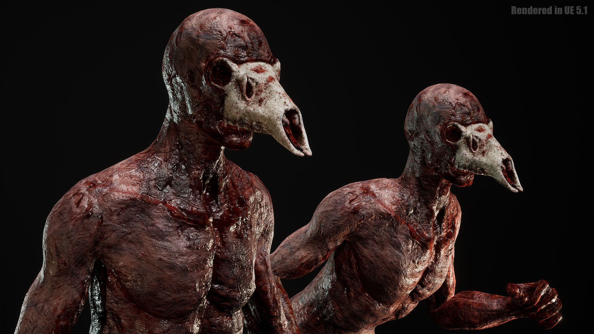 Low Poly Epic Skeleton Bloody Creature Low-poly 3D model_5