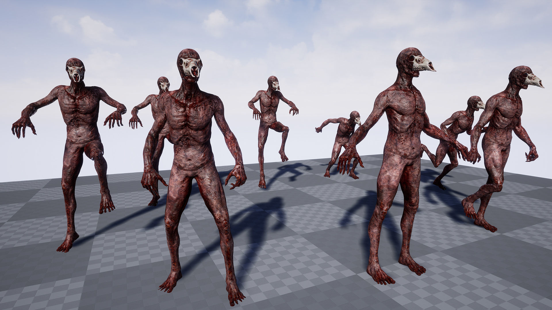 Low Poly Epic Skeleton Bloody Creature Low-poly 3D model_14