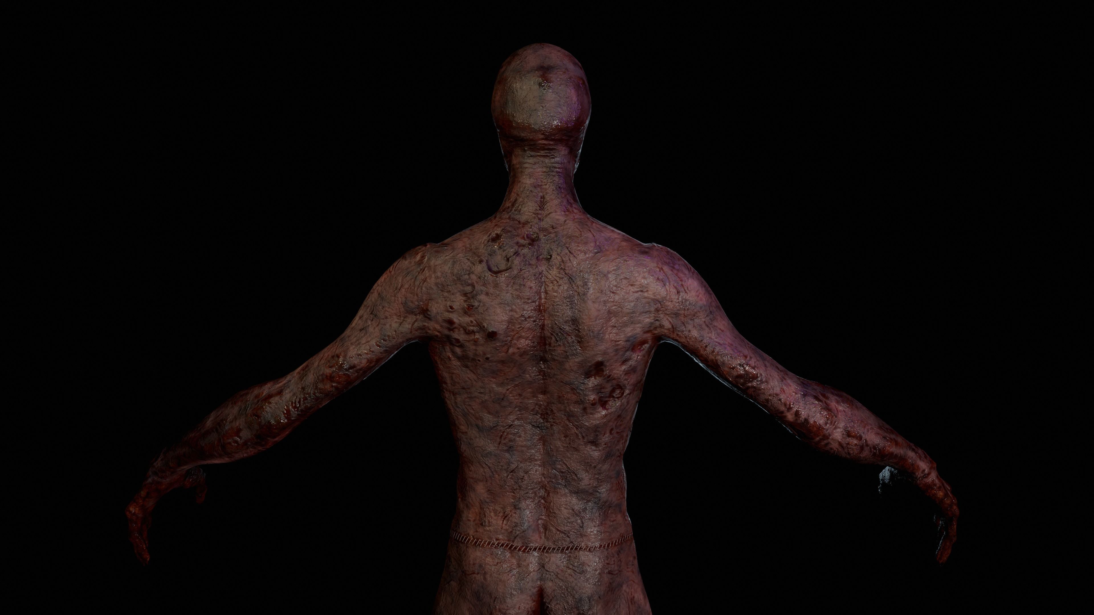 Low Poly Epic Skeleton Bloody Creature Low-poly 3D model_9