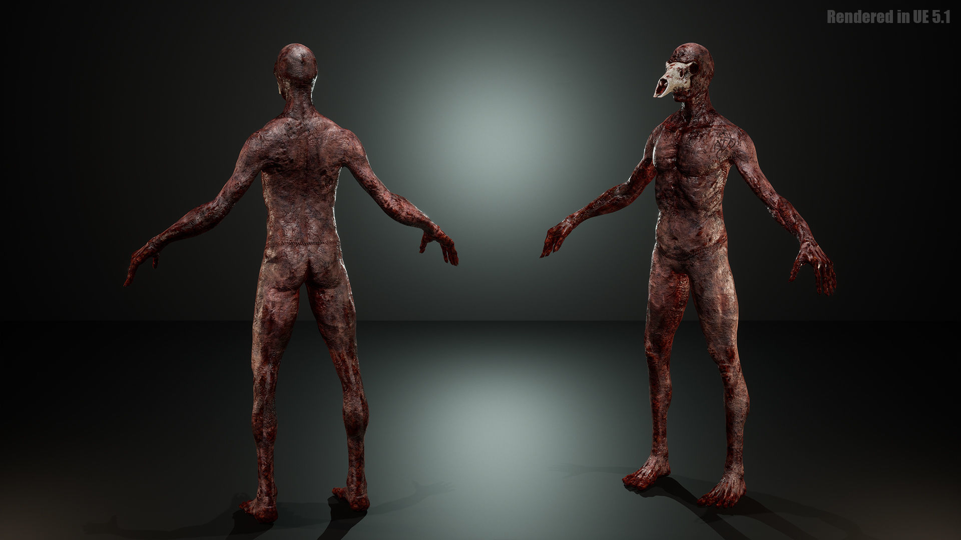 Low Poly Epic Skeleton Bloody Creature Low-poly 3D model_6