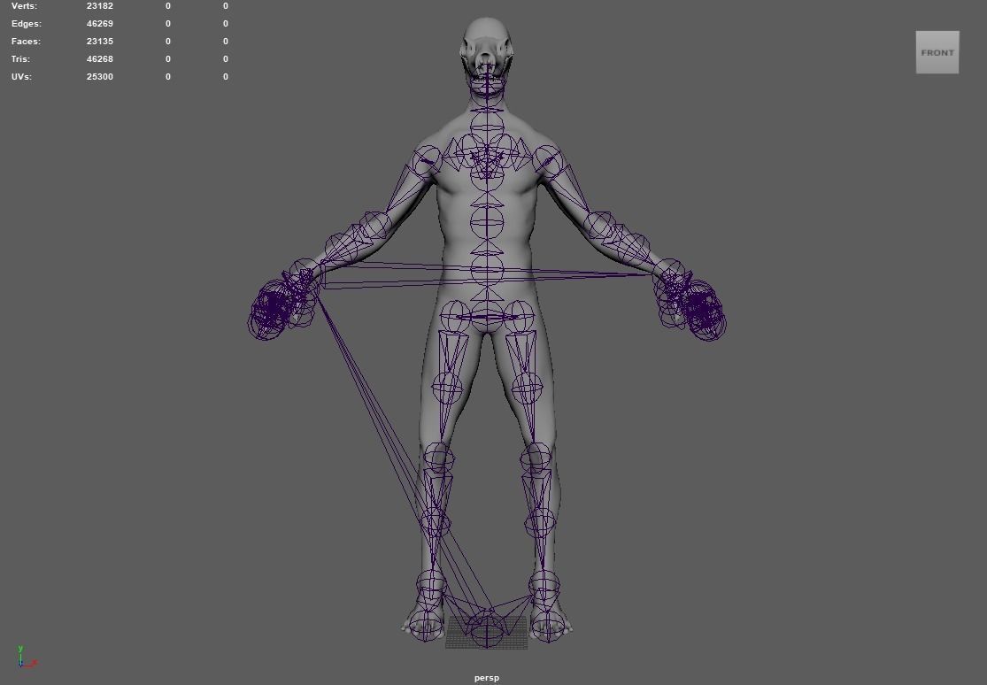 Low Poly Epic Skeleton Bloody Creature Low-poly 3D model_16