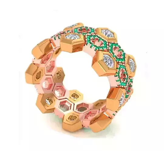 Honey Comb RIng 3D print model