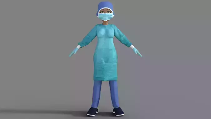 3D Cartoon Doctor Woman