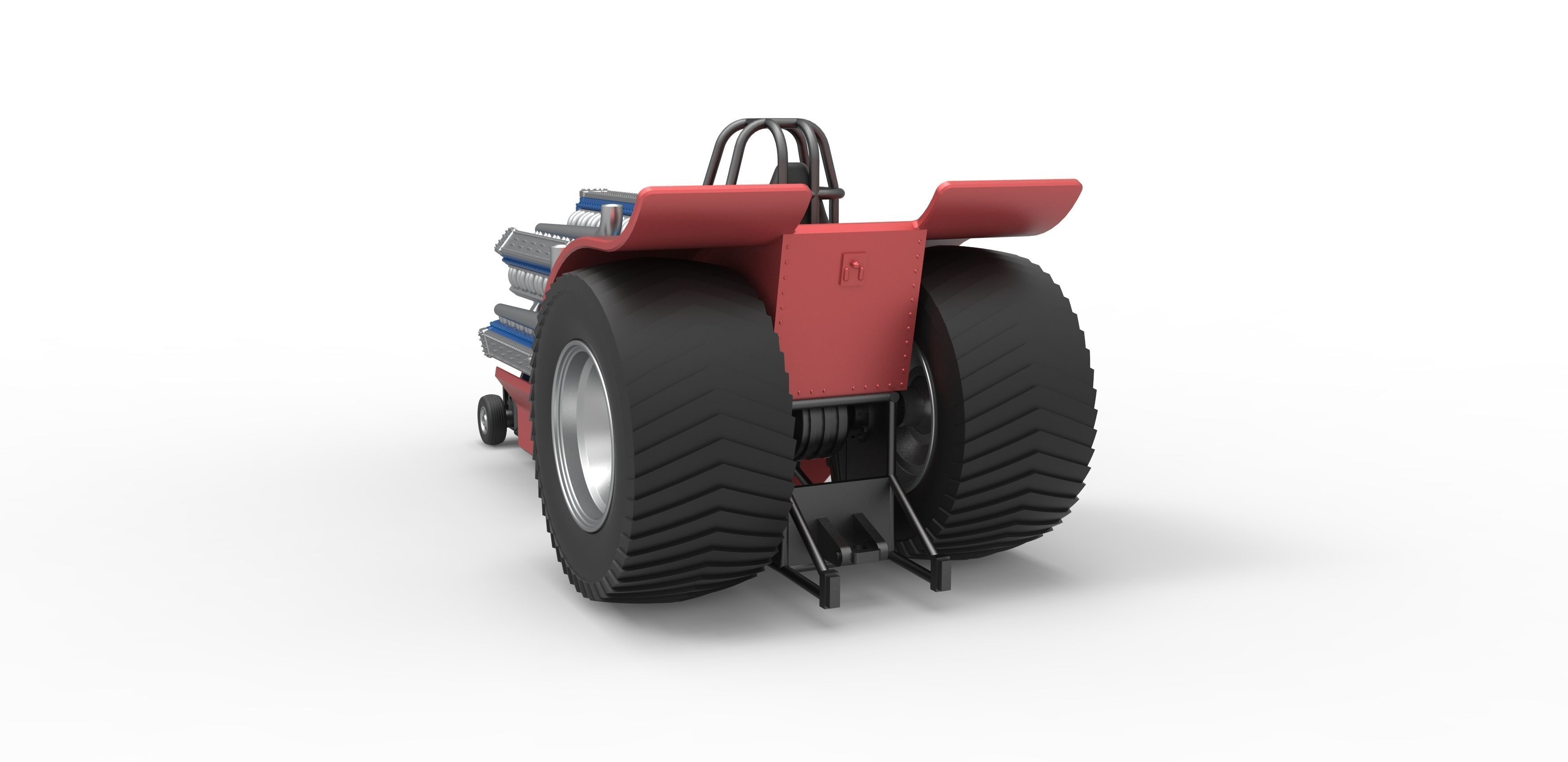 Pulling tractor 42 cylinder Radial engine Scale 1 to 25 3D print model_12