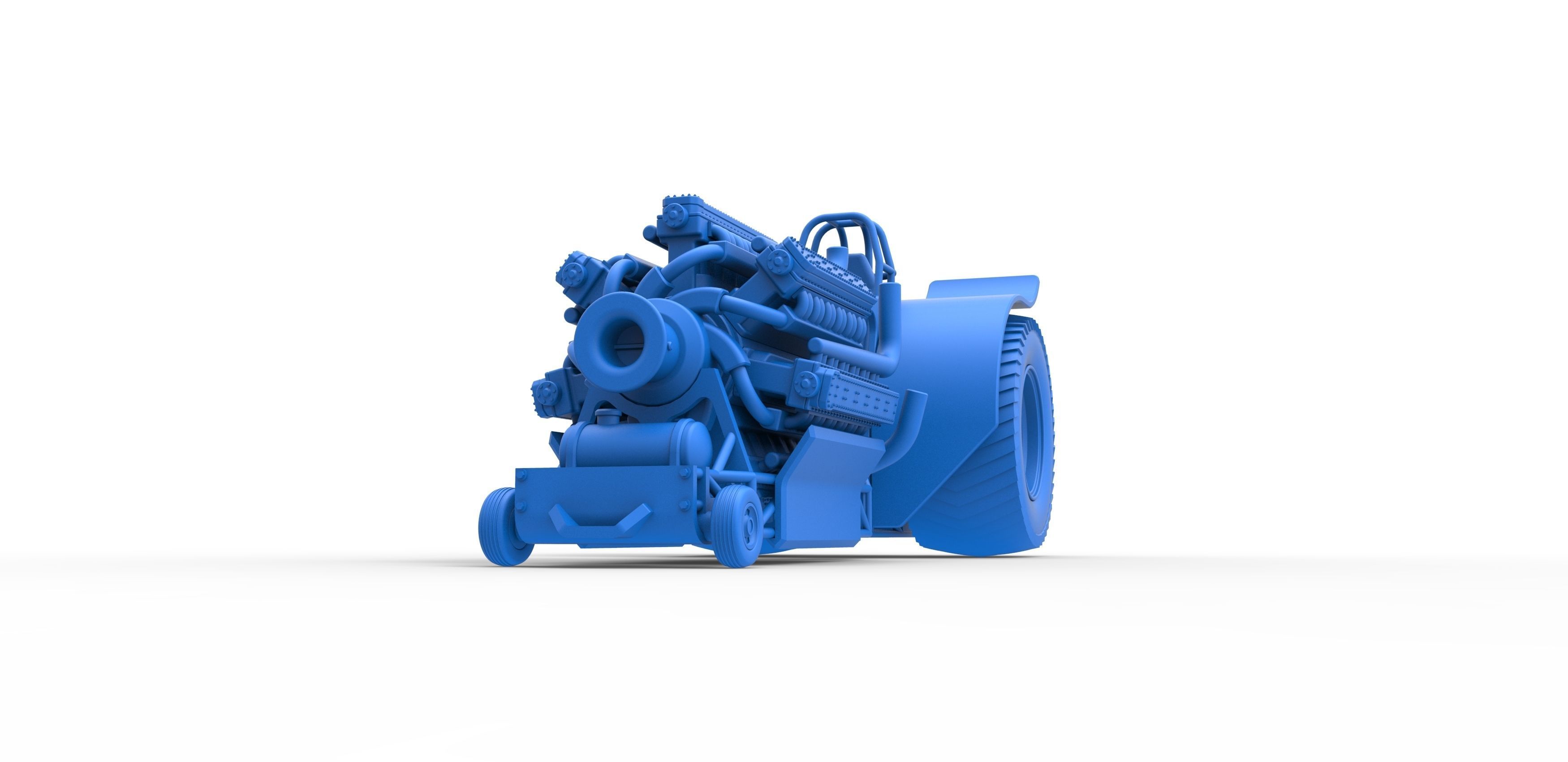 Pulling tractor 42 cylinder Radial engine Scale 1 to 25 3D print model_18