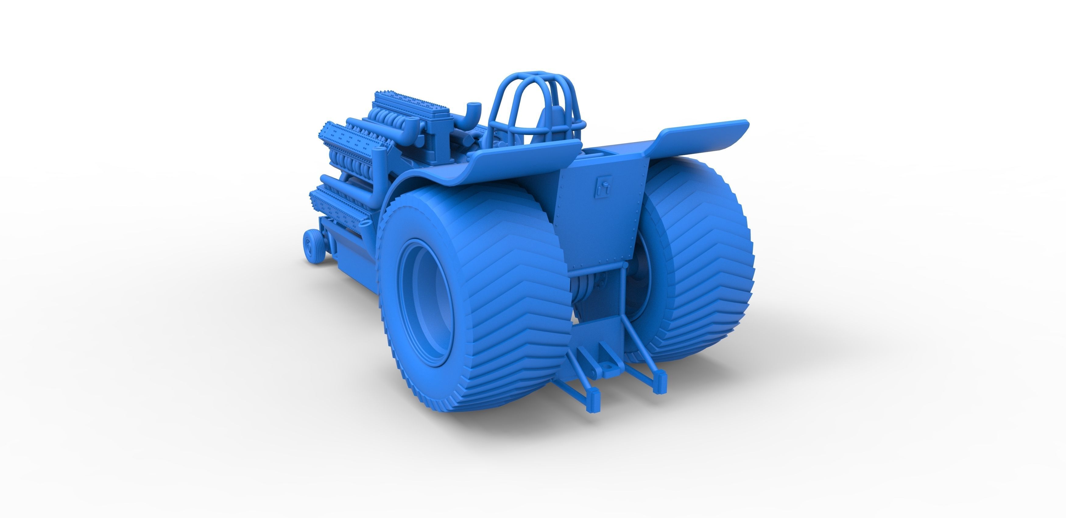 Pulling tractor 42 cylinder Radial engine Scale 1 to 25 3D print model_25