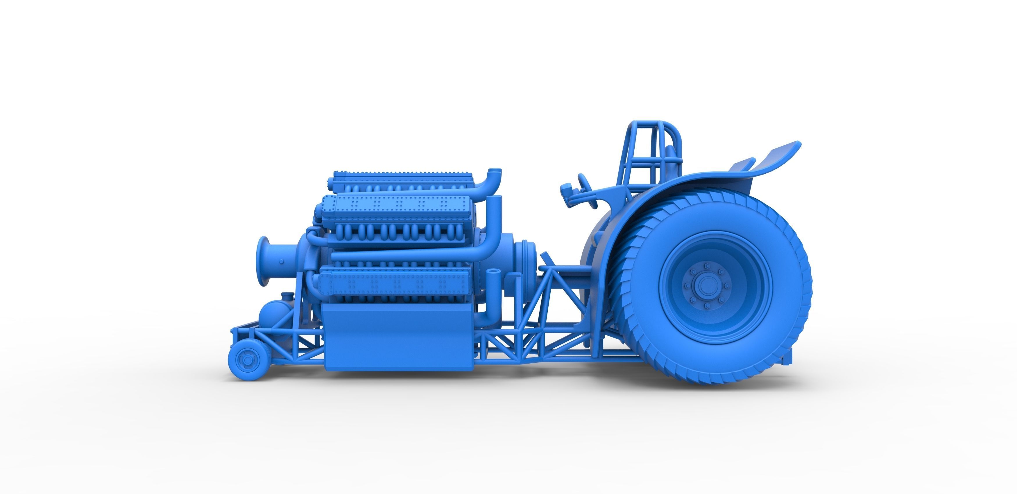 Pulling tractor 42 cylinder Radial engine Scale 1 to 25 3D print model_21