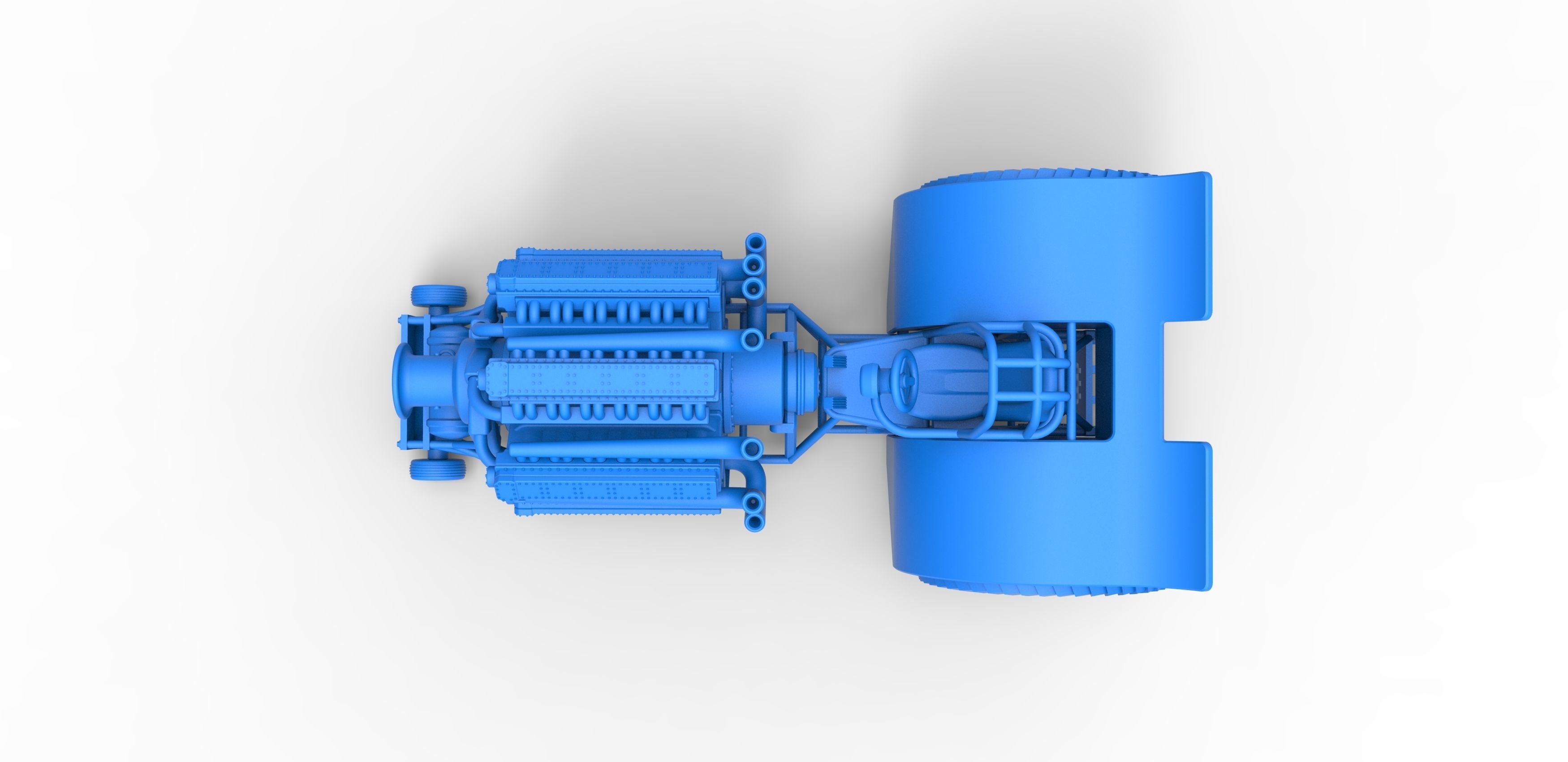 Pulling tractor 42 cylinder Radial engine Scale 1 to 25 3D print model_23